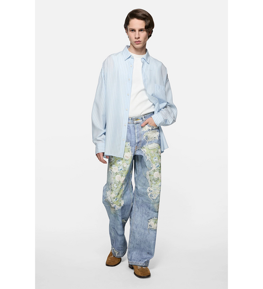 SOFFIA LS ROUND SHIRTING TENCEL BLUE