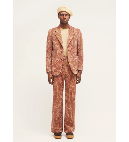 CMMN SWDN JACKSON WIDE BOOTCUT TROUSER PINK PAISLEY