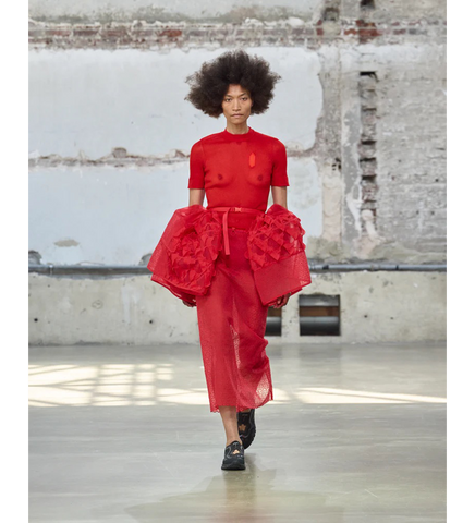 CBDONNA SKIRT WINDFLOWER EMB RED