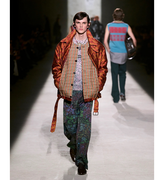 VARRICK FLORAL JACQUARD SET JACKET ORANGE