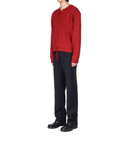 DOUBLE BELT BOOT CUT TROUSERS V1 BLACK