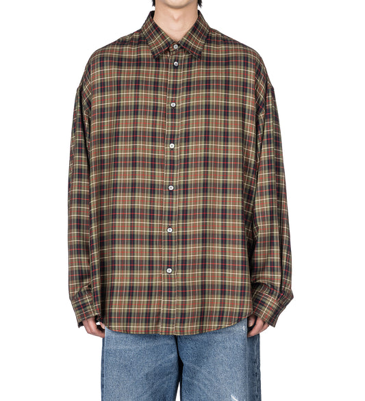 SETAR LS CHECK FLANNEL GREEN MULTI