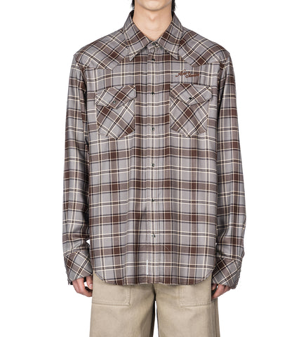 SURROW LS CHECK FLANNEL MULTI GREY