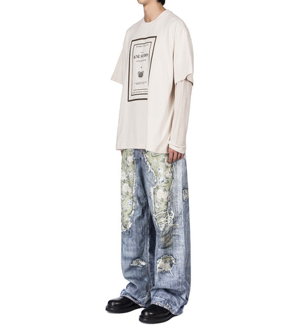 1981 U TLO DENIM ROSE PRINT MIDSUMMER BLUE/GREEN REGULAR