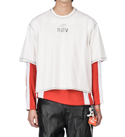 HYBRID LS JERSEY OFF WHITE RED
