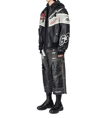 BIKER TESTER JEANS BLACK WASHED