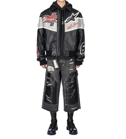BIKER TESTER JEANS BLACK WASHED