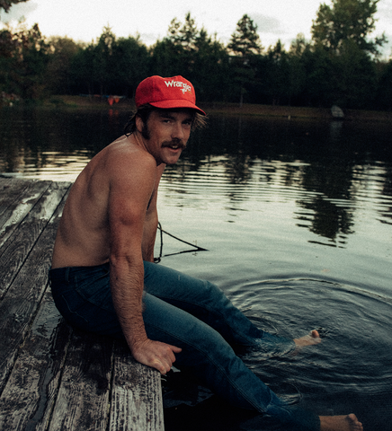 CHERRY LOS ANGELES X WRANGLER NYLON 5 PANEL HAT RED