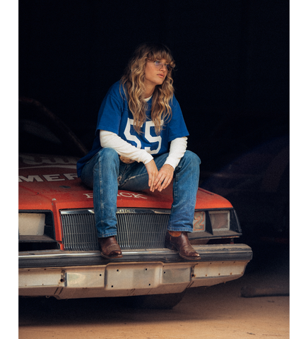 CHERRY LOS ANGELES X WRANGLER FOOTBALL JERSEY ROYAL BLUE