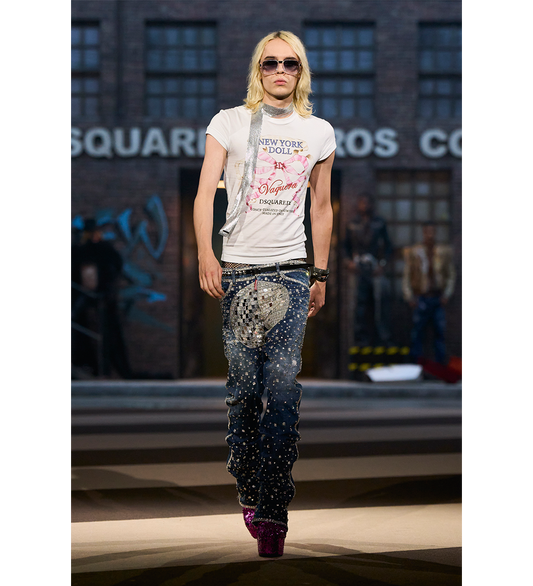 VAQUERA X DSQUARED2 NEW YORK DOLL T-SHIRT WHITE