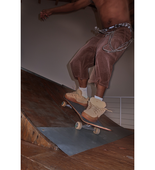 SUEDE VAMP SKATE SNEAKERS SAND