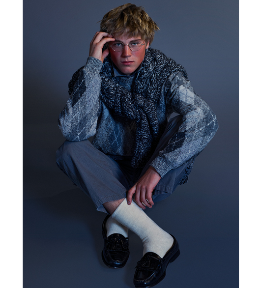 ARGYLE SWEATER GREY