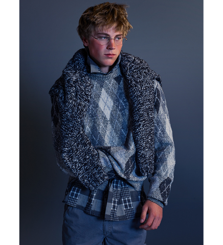 ARGYLE SWEATER GREY