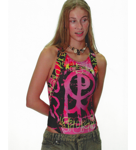 PRINTED ONE PIECE SWIMSUIT NEON PINK