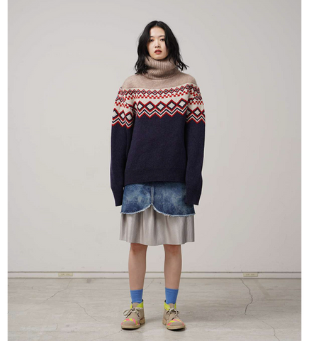 LAYERED NORDIC KNIT NAVY
