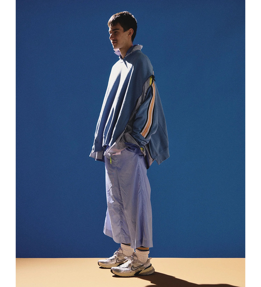 ZIPPER RIB SWEAT BLUE