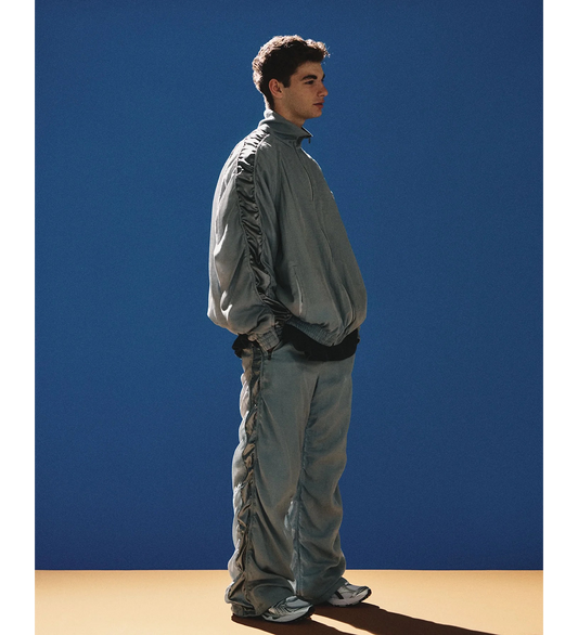 METALIC TRACK PANTS SILVER