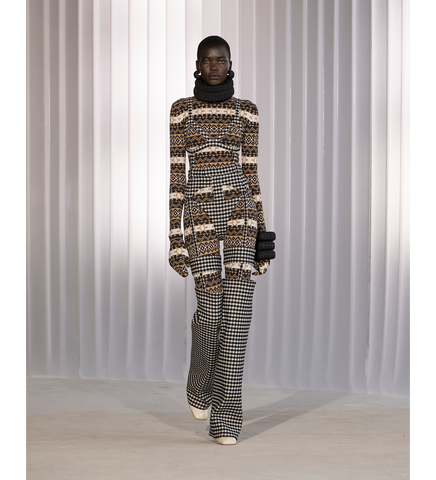 MERINO WOOLCROP SWEATER WITH FAIRISLES JACQUARD