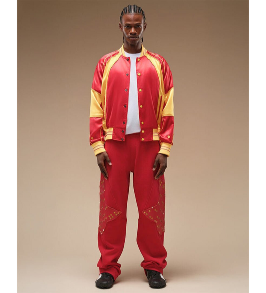 FOX LAB X KIKO KOSTADINOV PERFORATED FLEECE JOGGER CANDY RED