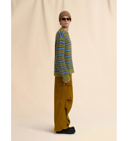 GREEN STRIPED MOHAIR SWEATER ACID