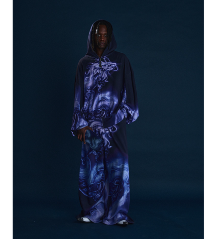 PRINTED SWEATPANTS NAVY/BLUE
