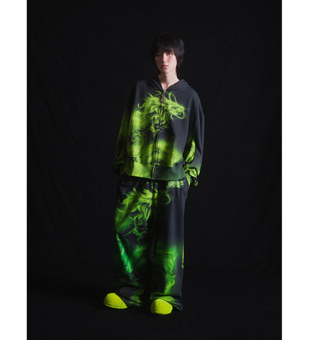 OVERSIZED HOODIE BLACK/LIME