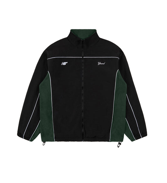 GRAND COLLECTION X NEW BALANCE POLAR FLEECE LINED NYLON JACKET BLACK/FOREST GREEN
