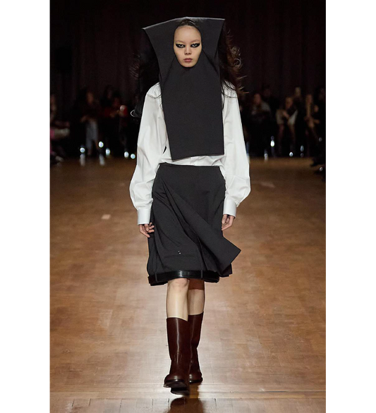 UPSIDE DOWN HANGER SKIRT MIDI BLACK