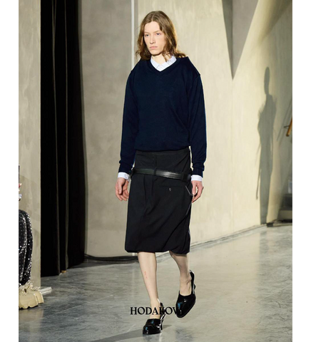 KNIT OVERSIZED SWEATER NAVY