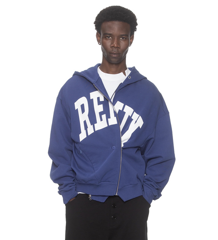 REMIX ZIP UP HOODIE BLUE
