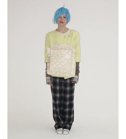 FLANNEL BELT TROUSERS GREY CHECK