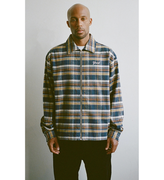 JAPANESE COTTON OVERSHIRT YELLOW/ESPRESSO