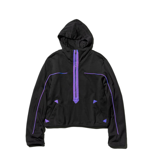 AGATHON HOODED PULLOVER JET BLACK
