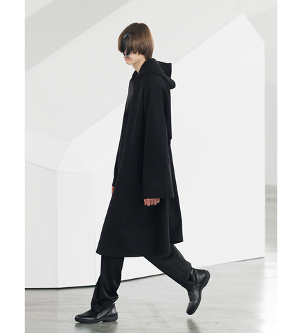 MUNNO HOODED COAT OBSIDIAN BLACK