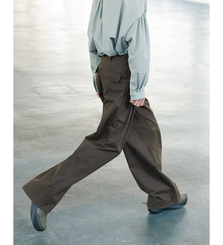 DIEZE WIDE TROUSERS KHAKI
