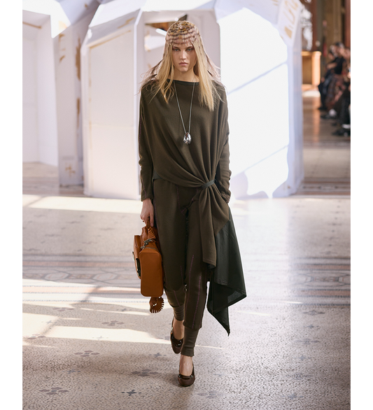 EIDER GODET DRESS CEDAR GREEN
