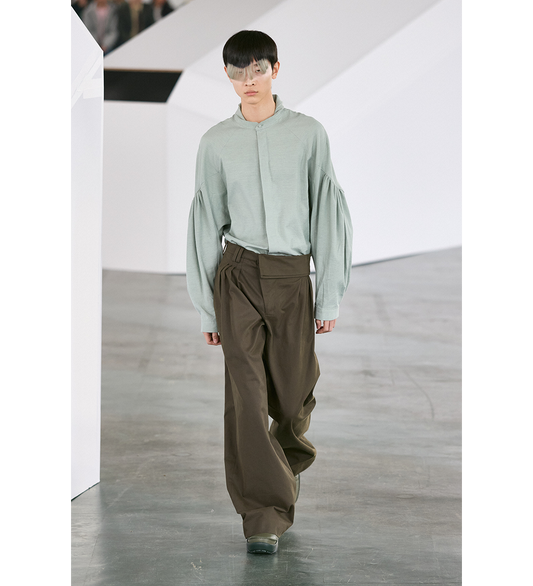 EVERS PLEATED SHIRT SOFT GREEN