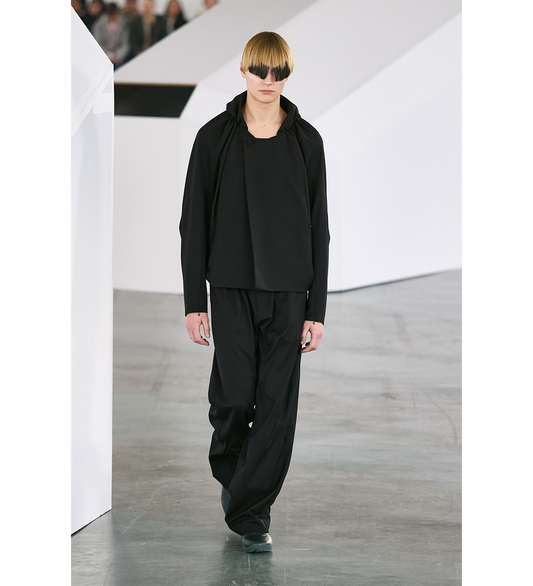 HELMOND GATHERED BLOUSON CROW BLACK