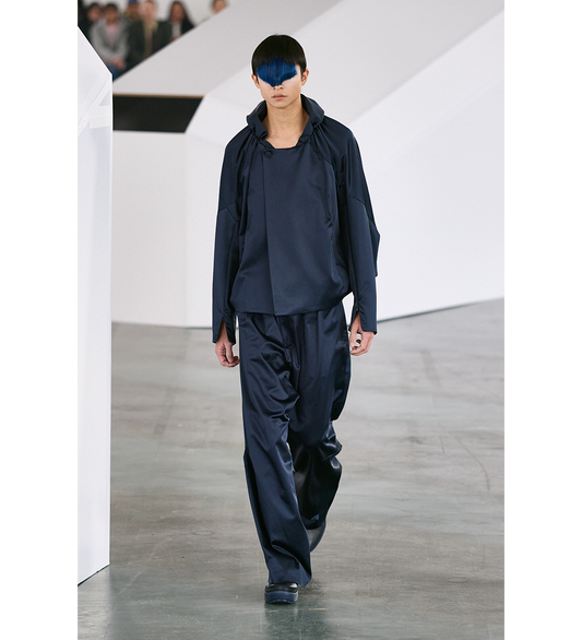 HELMOND GATHERED BLOUSON DARK SAPPHIRE