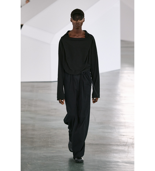 ISKAR DRAPED SHIRT TRUE BLACK
