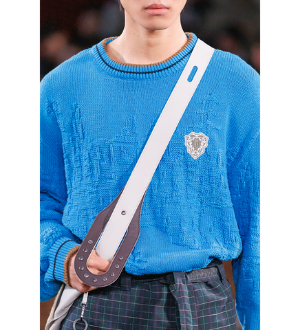 FITZ KNIT JUMPER CERULEAN/RUSSET BROWN/BLACK