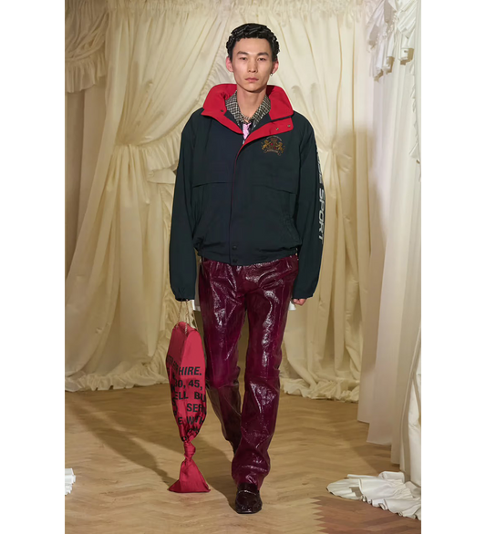 SS BOXY WRAP SHIRT BLACK/GREEN CHECK