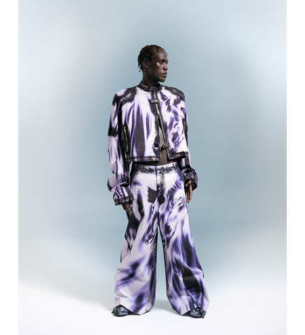 WIDE LEG JEANS WHITE/BLACK/PURPLE