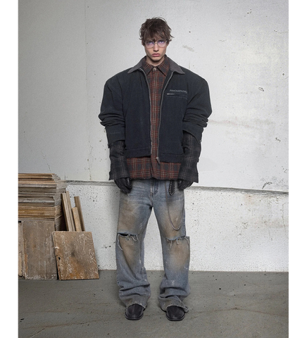 DOUBLE FLANNEL OVERSHIRT RED/BLUE