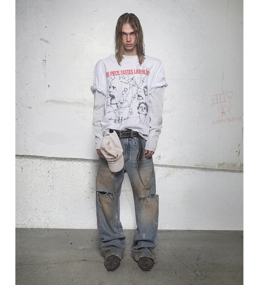 THIS PIECE TASTES LIKE BLOOD T-SHIRT PURE WHITE