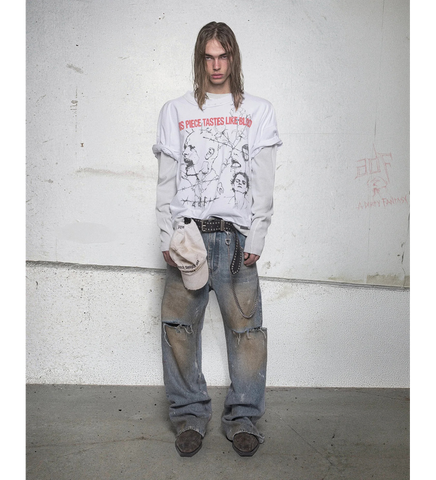 THIS PIECE TASTES LIKE BLOOD T-SHIRT PURE WHITE