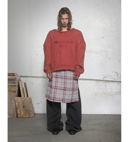 VINTAGE FLANNEL SKIRT OLD RED