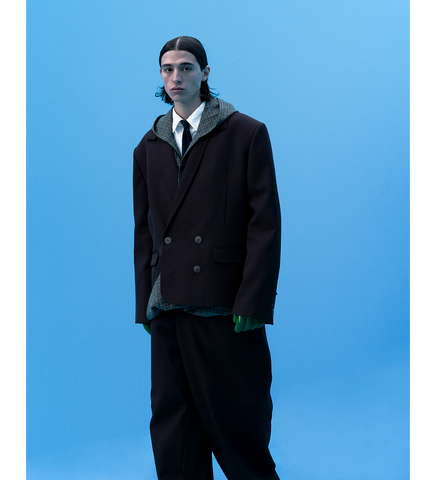 RUS TWIST HOODED SHIRT TERRAIN GREEN PLAID