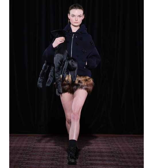 FAUX FUR MINI SKIRT NATURAL