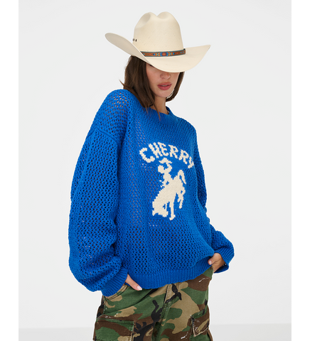 CROCHET SWEATER BLUE
